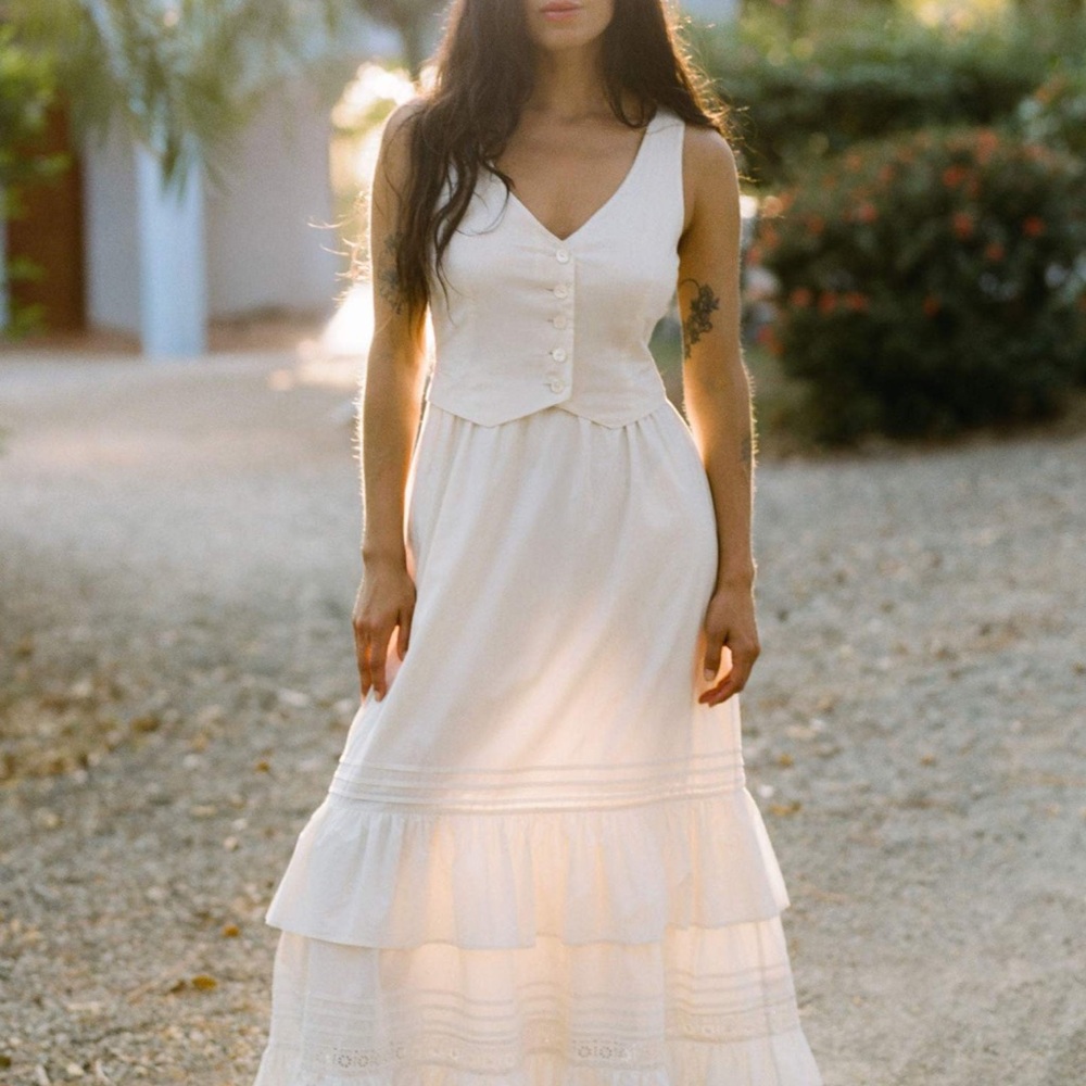 Christy Dawn Rafaella Dress Large in Pearl
